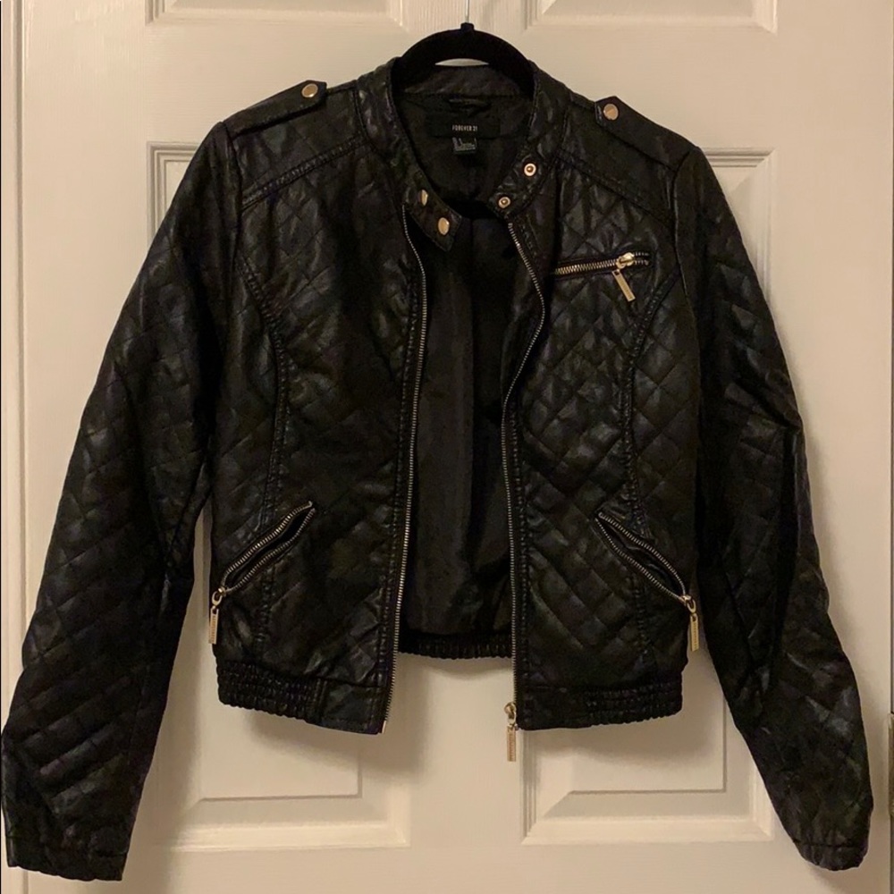 Forever 21 Quilted Faux Leather Jacket